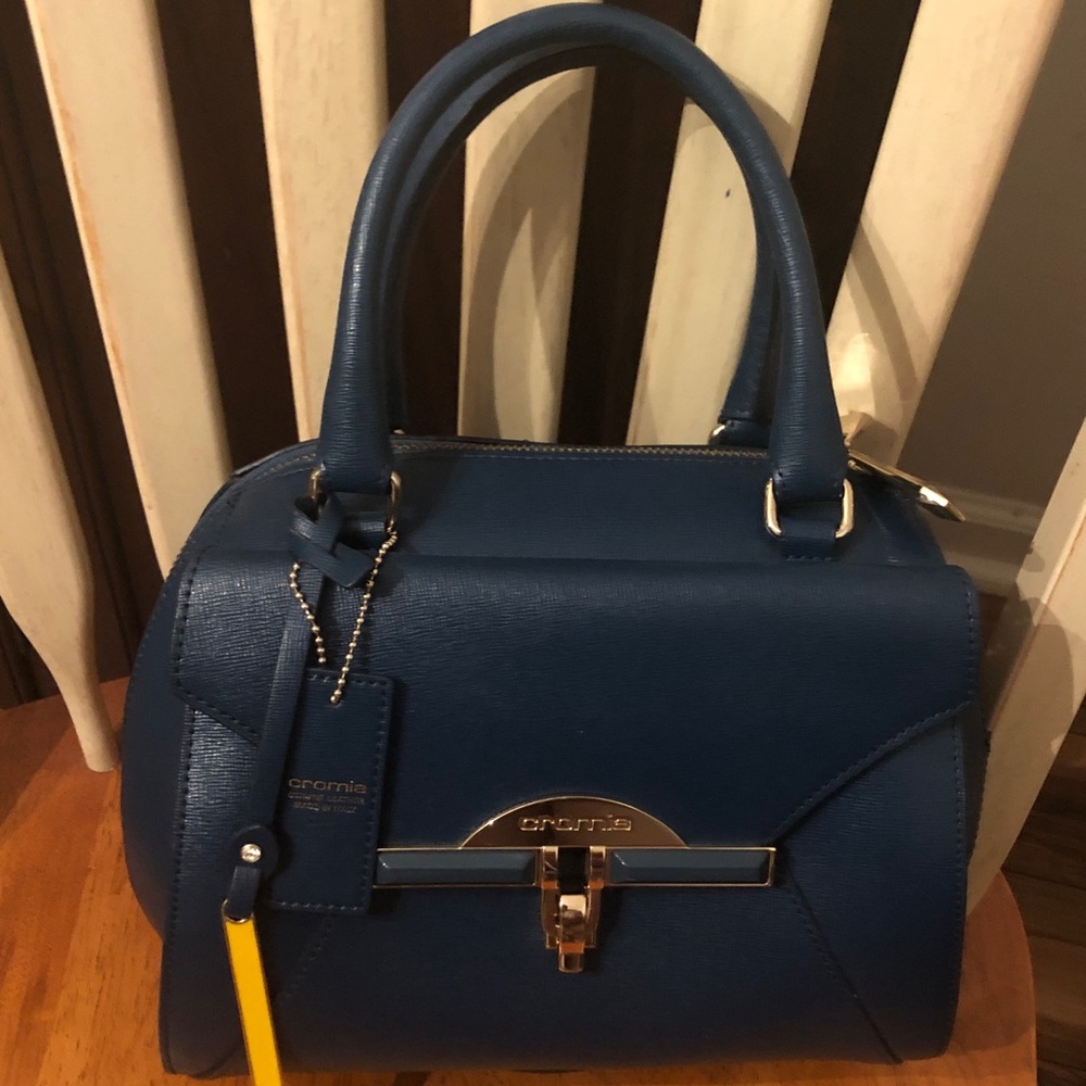 Cromia Dark Teal Italian Leather Handbag